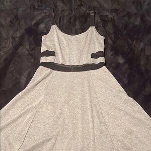 Black and Gray Sleeveless Spaghetti Strap Mini Sundress